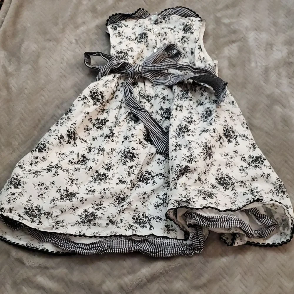 Poly & Friends Black and White Floral Toddler Dress 24 Months Formal